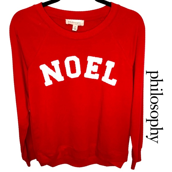 PHILOSOPHY Christmas NOEL Pullover Women’s Size Small/Petite - Picture 1 of 5
